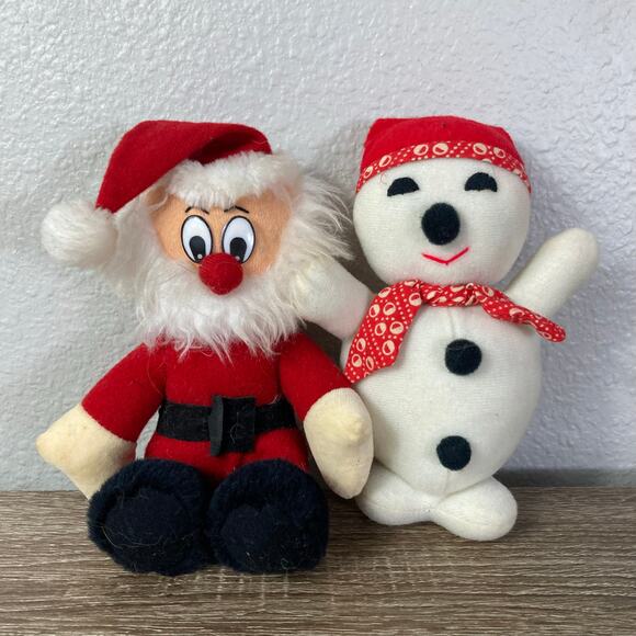 Vintage Nadel & Sons Santa‎ Claus & Snowman Plush Dolls Stuffed Christmas Decor - Picture 2 of 10